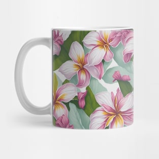 Floral Pattern Plumeria Flowers Mug